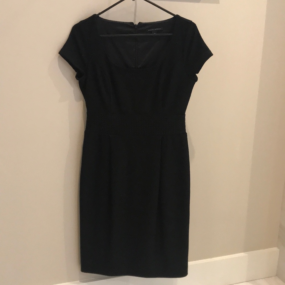 Simple wool black dress